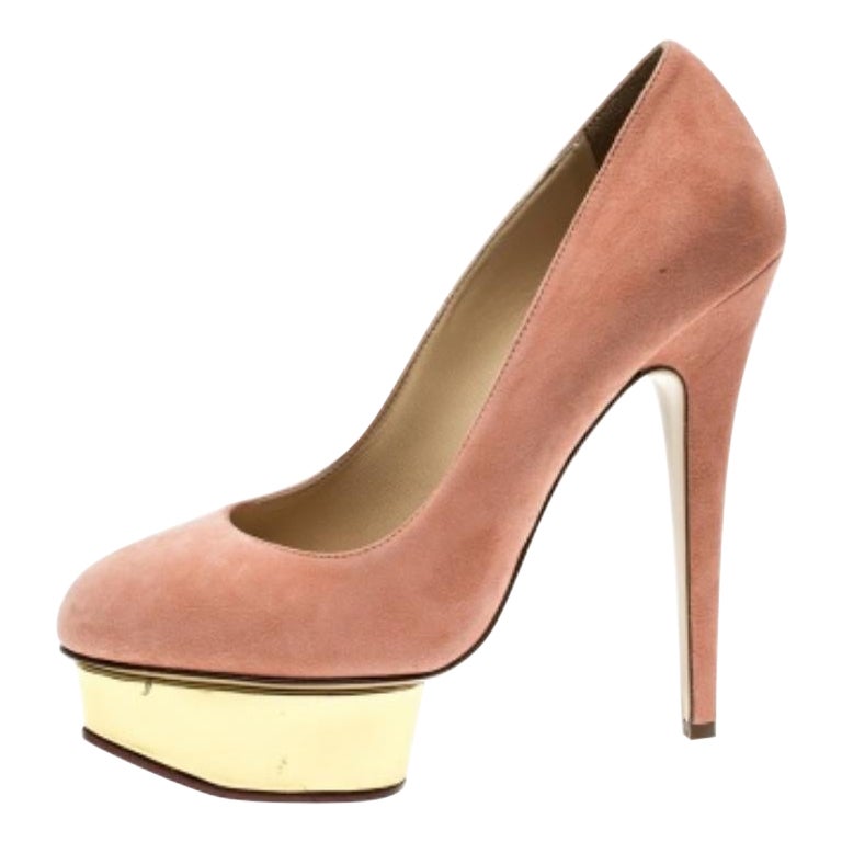 Charlotte Olympia escarpins à plateforme Dolly rose saumon taille 39 en vente