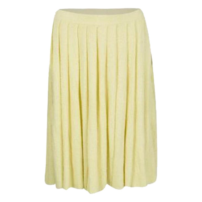 Prada Falda de rizo plisada amarilla M en venta