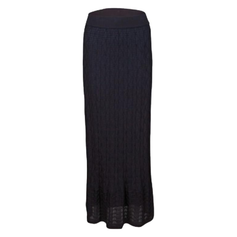 M Missoni Lila gemusterter Strick-Maxirock M im Angebot