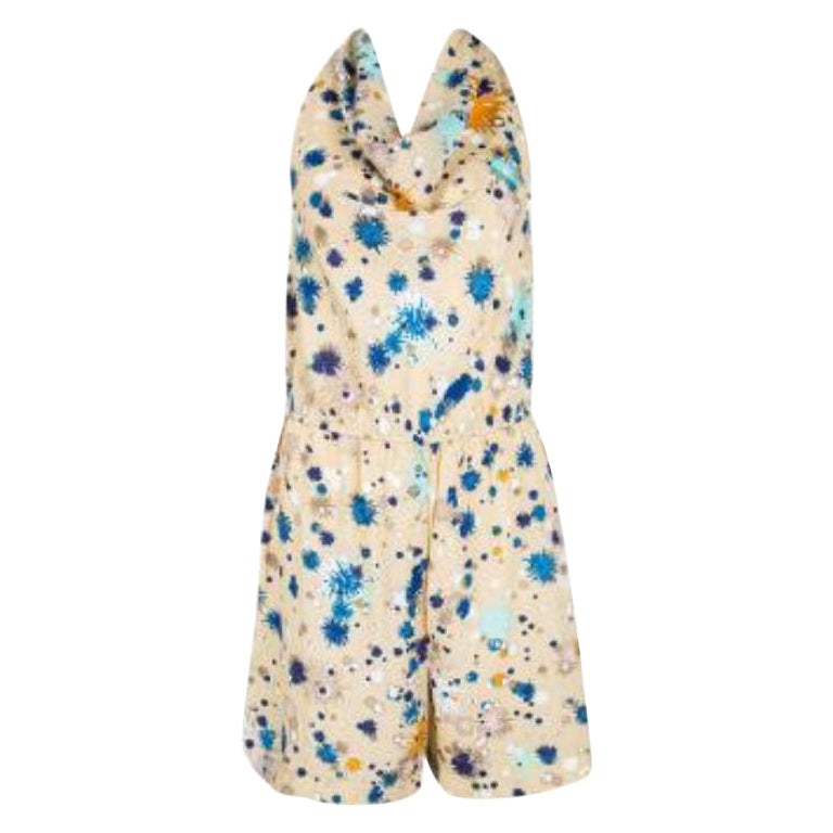 Matthew Williamson For Macy's Romper Beige Estampado Con Cuello Halter S