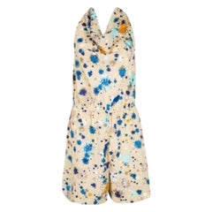 Matthew Williamson For Macy's Beige Printed Halter Neck Detail Romper S