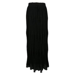 M Missoni Black Lurex Perforated Knit Pleated Skirt M