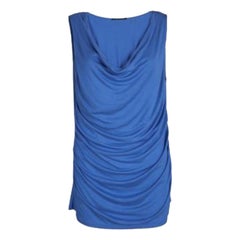 Haut sans manches Elie Tahari bleu cobalt à col bénitier L