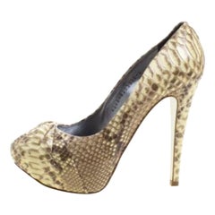 Gina escarpins à capuche en python beige, taille 38