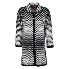 Missoni Monochrome Textured Knit Button Front Cardigan Tunic M