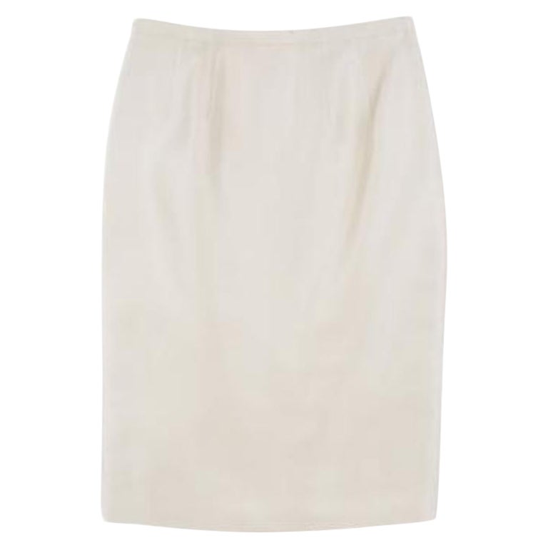Valentino Jupe crayon en soie beige M