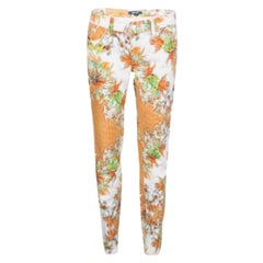 Just Cavalli Multicolor Floral And Python Print Straight Fit Jeans M