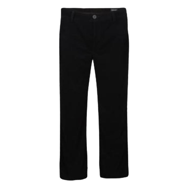 Giorgio Armani Schwarze Hose aus Samt mit Chevron-Muster XL