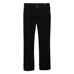 Giorgio Armani Black Velvet Chevron Pattern Pants XL