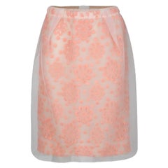 Louis Vuitton Floral Embroidered Detail Textured Skirt M