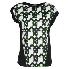 Peter Pilotto Black Geometric Print T-Shirt S