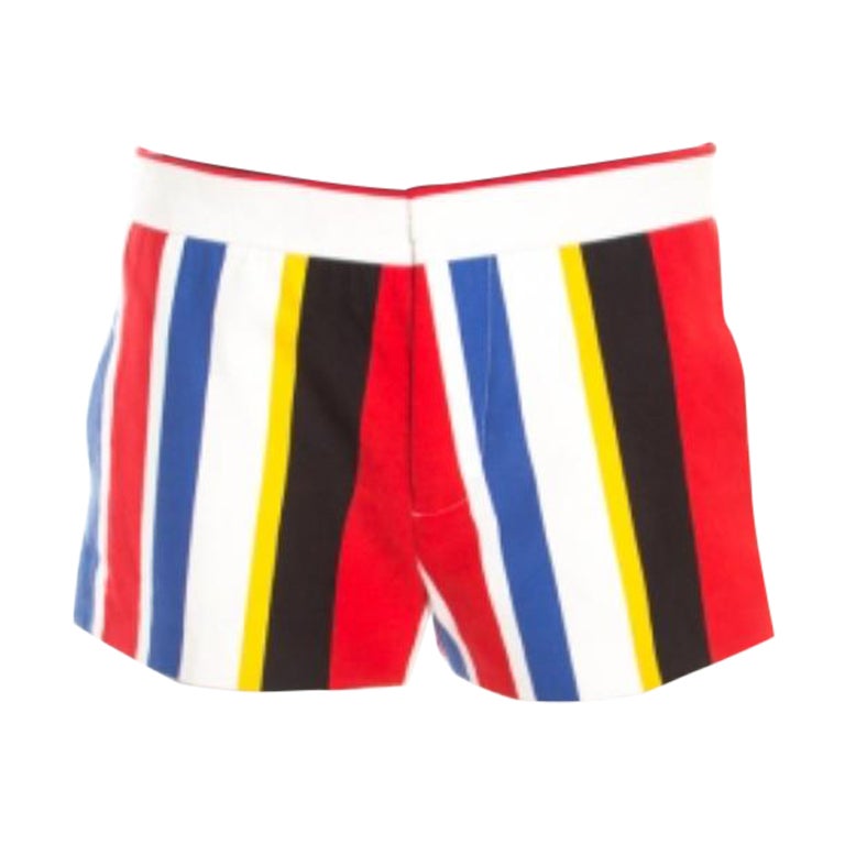 Marni Multicolor Wide Striped Cotton Shorts S