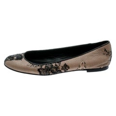 Giuseppe Zanotti Black Mesh and Crystal Embellished Ballet Flats Size 38