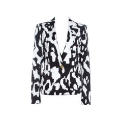 Escada Blazer Bariska in cotone stampato in modo monocromatico e astratto M. I.