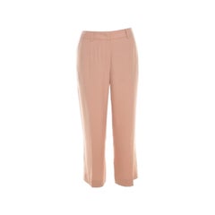 Escada Desert Rose Pink Crepe Tailored Torill Straight Trousers M.