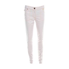 Escada Jeans affusolati in denim beige pallido con dettaglio impunture a contrasto M. I.