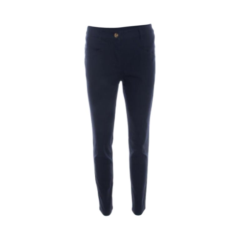Escada Jeans a gamba dritta Teresa in denim stretch blu navy S in vendita