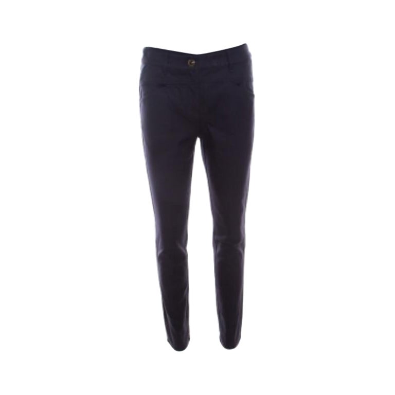 Escada Jeans a gamba dritta Teresa in denim stretch blu navy S in vendita