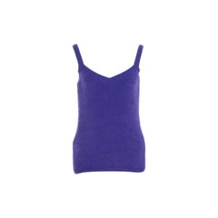 Escada Camiseta de tirantes de angora púrpura de punto con forro de seda M