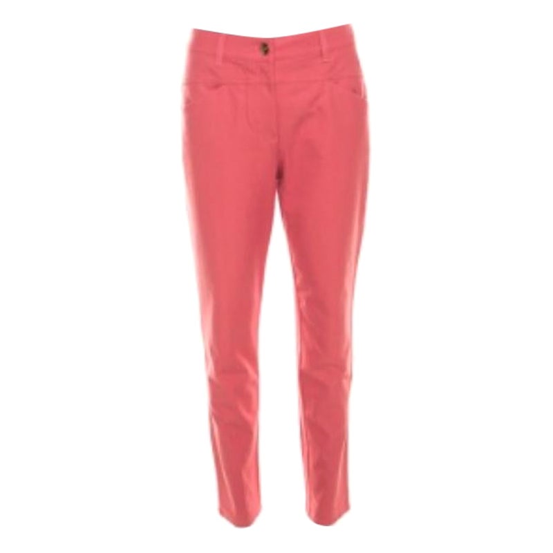 Escada Rosa Corallo Stretch Denim Teresa Straight Leg Jeans M. I. in vendita