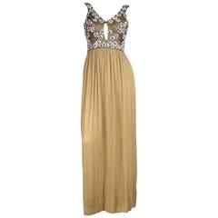 1960s Stunning James Galanos Crystal Encrusted Bodice Gown 2