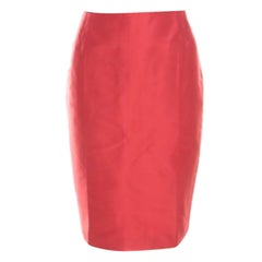 Escada Gonna a tubino in seta arancione bruciato M. I.