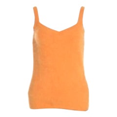 Escada Canotta Fuzzi in maglia d'angora gialla foderata di seta M. I.