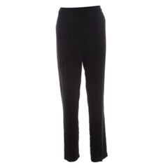 Escada Pantaloni Tovah a vita alta in crepe di lana neri M.