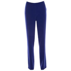 Escada Pantaloni Tovah a vita alta in crêpe blu di Escada M. I.