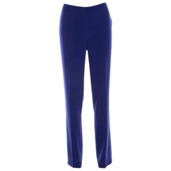 Escada Pantaloni Tovah a vita alta in crêpe blu di Escada M. I.