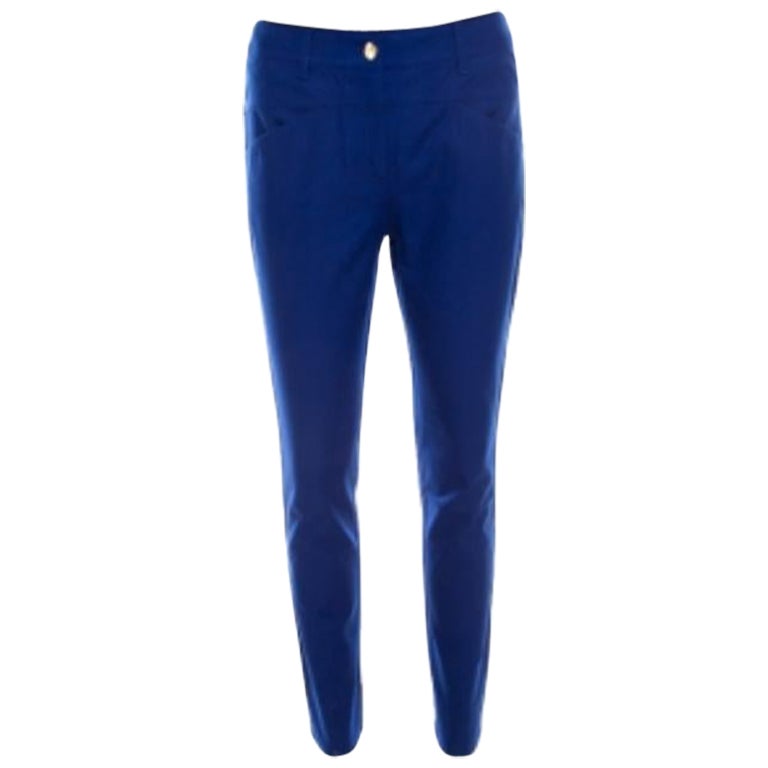 Escada - Jeans a zampa dritta Teresa in denim stretch blu cobalto - S in vendita
