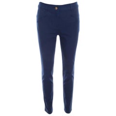 Escada Saphire Blue Stretch Denim Teresa Straight Leg Jeans S