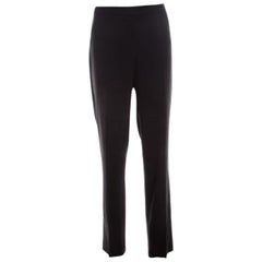 Escada Pantaloni Tovah a vita alta in crepe di lana neri M.