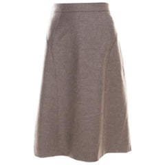 Escada Gonna sartoriale Rubla A Line in lana marrone pino L.L.