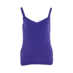 Escada Purple Angora Rib Knit Silk Lined Fuzzi Tank Top L