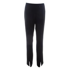Escada - Pantaloni a vita alta in crepe di lana elasticizzata con dettaglio a fessura - L.