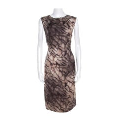 Escada - Tubino in lana e seta con stampa a mosaico grigio - L.