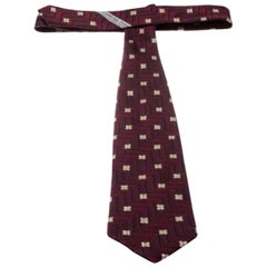 Cravatta Ermenegildo Zegna Borgogna in seta jacquard con motivo floreale Zig Zag
