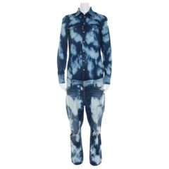 Dsquared2 - Tuta in cotone denim sbiancato indaco M.