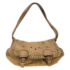 Sonia Rykiel - Borsa a tracolla in pelle con borchie in oro metallizzato