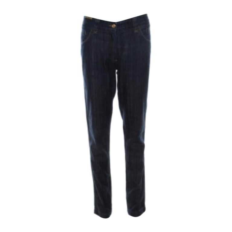 Dolce & Gabbana Indigo Dunkel gewaschene Denim-Jeans mit spitz zulaufendem Saum L