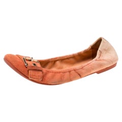 Louis Vuitton ballerines à boucle en denim bicolore taille 37,5
