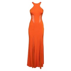 Cushnie et Ochs - Arancio mandarino - abito in jersey di raso elasticizzato con pannelli in rete S
