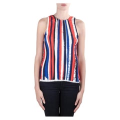 Dion Lee II - Top senza maniche in maglia a righe multicolore M. I.
