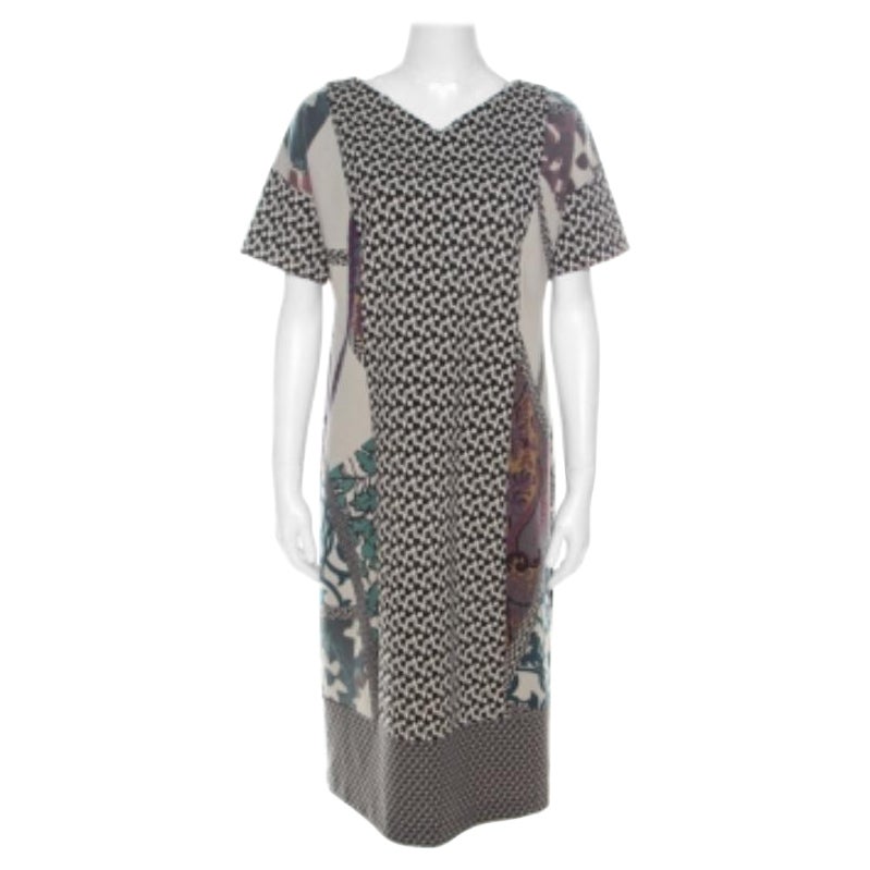 Etro Multicolor Abstract Printed Wool Blend Short Dress L