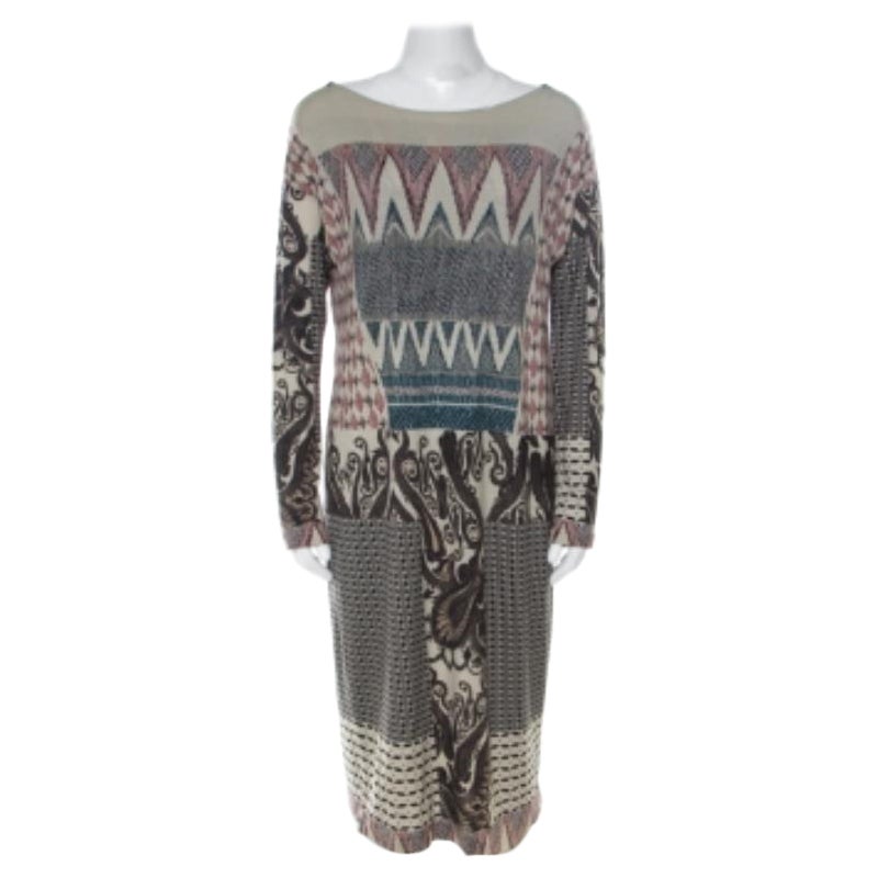 Etro - Tubino in maglia di lana con stampa astratta multicolore - L.A. in vendita