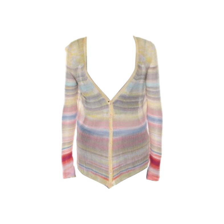Missoni Multicolor Gestreifte Strickjacke M im Angebot
