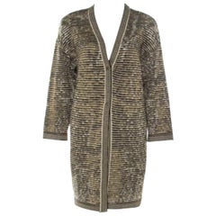 Missoni Cardigan lungo in maglia lurex a righe multicolore XS