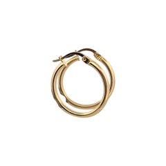 Evanthe Hoop Earrings  14K Yellow Gold 3/4" Hoops, Timeless Everyday Jewelry
