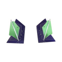 Vintage DEBRA GOLD Anodized Aluminum Post Modern Earrings, 1980’s